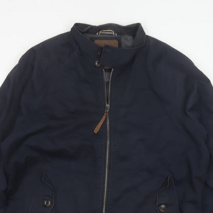 Next Men’s Blue XL Cotton Bomber Jacket Full Zip Lined