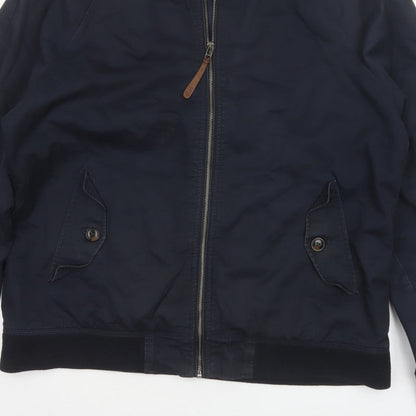Next Men’s Blue XL Cotton Bomber Jacket Full Zip Lined