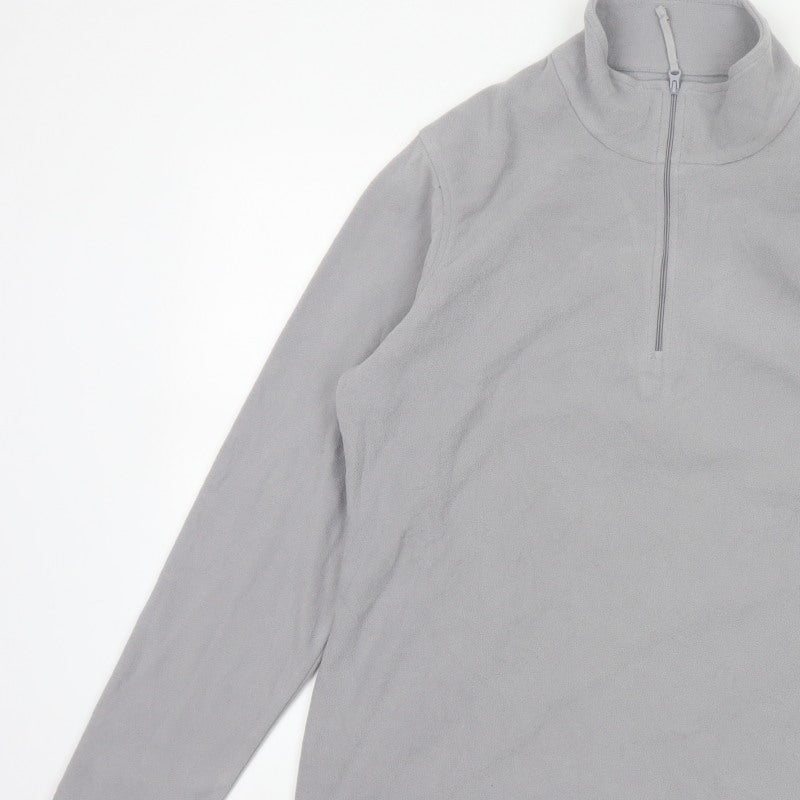 Mountain Warehouse Men Grey L Pullover 1/2 Zip Fleece Sweatshirt