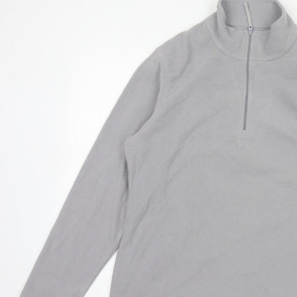 Mountain Warehouse Men Grey L Pullover 1/2 Zip Fleece Sweatshirt
