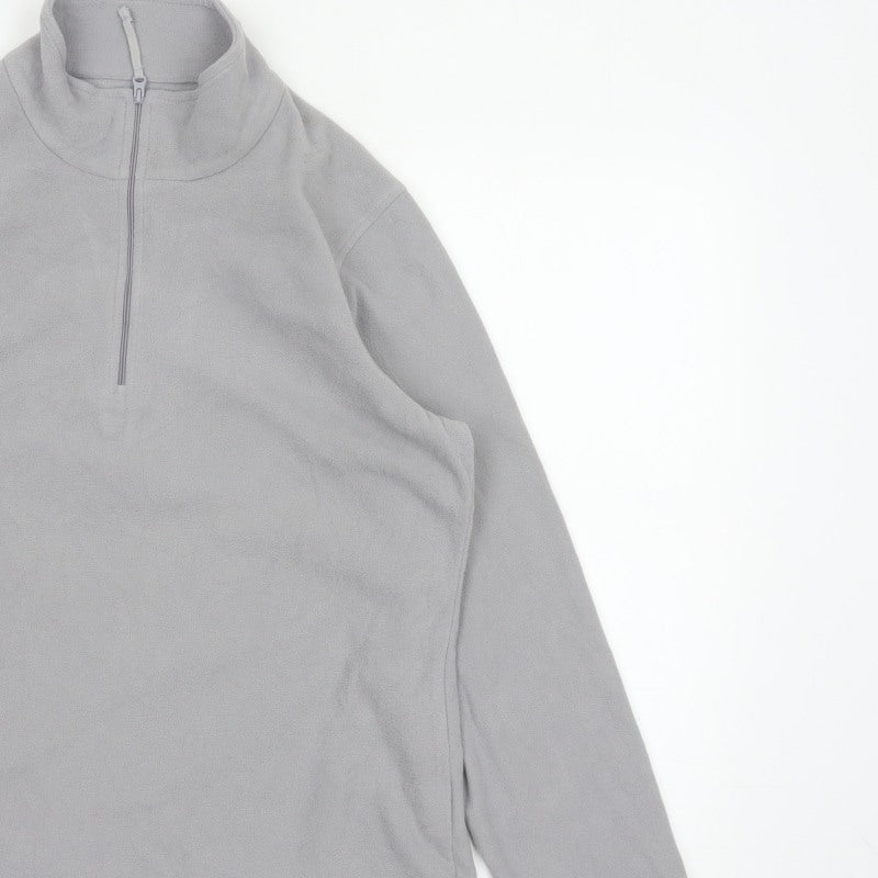 Mountain Warehouse Men Grey L Pullover 1/2 Zip Fleece Sweatshirt
