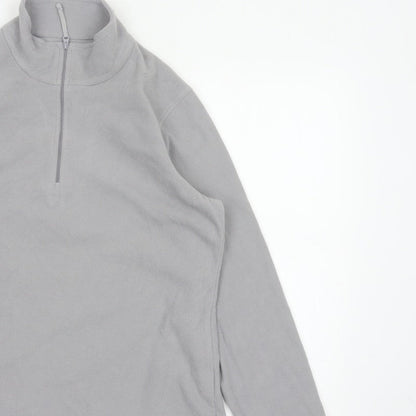 Mountain Warehouse Men Grey L Pullover 1/2 Zip Fleece Sweatshirt