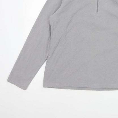 Mountain Warehouse Men Grey L Pullover 1/2 Zip Fleece Sweatshirt