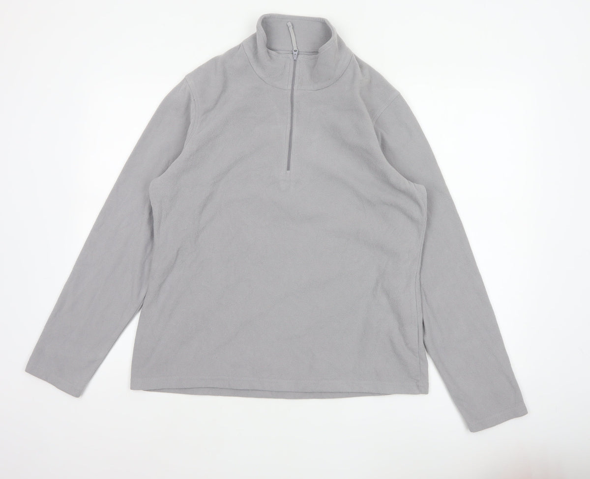 Mountain Warehouse Men Grey L Pullover 1/2 Zip Fleece Sweatshirt