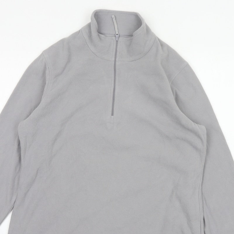 Mountain Warehouse Men Grey L Pullover 1/2 Zip Fleece Sweatshirt