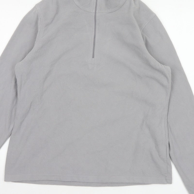 Mountain Warehouse Men Grey L Pullover 1/2 Zip Fleece Sweatshirt