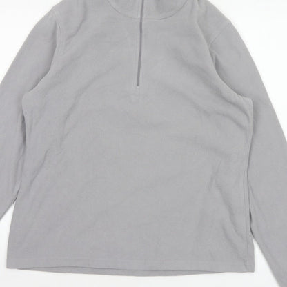 Mountain Warehouse Men Grey L Pullover 1/2 Zip Fleece Sweatshirt
