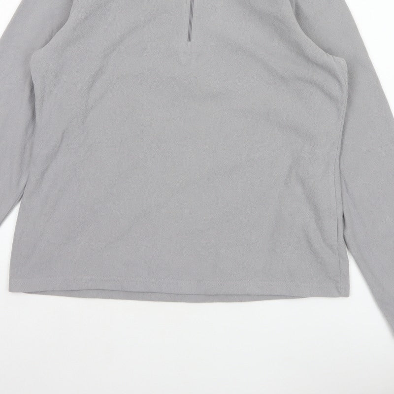 Mountain Warehouse Men Grey L Pullover 1/2 Zip Fleece Sweatshirt