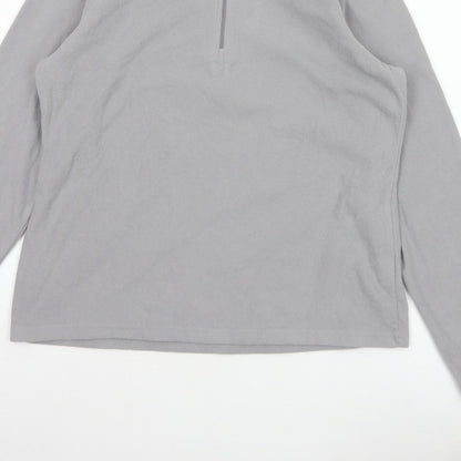 Mountain Warehouse Men Grey L Pullover 1/2 Zip Fleece Sweatshirt