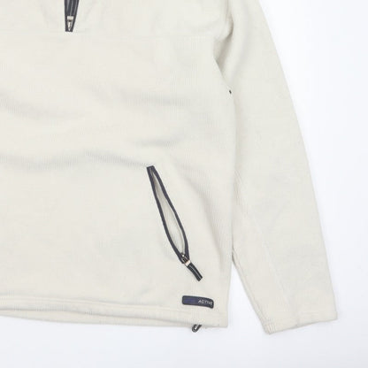 SE Active Men's Ivory XL Pullover 1/4 Zip Fleece Sweatshirt