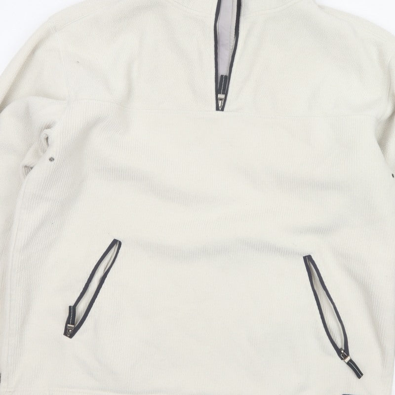 SE Active Men's Ivory XL Pullover 1/4 Zip Fleece Sweatshirt