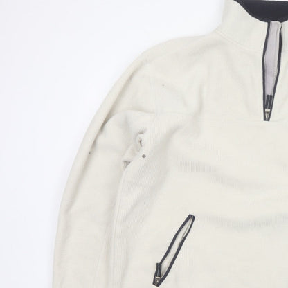 SE Active Men's Ivory XL Pullover 1/4 Zip Fleece Sweatshirt