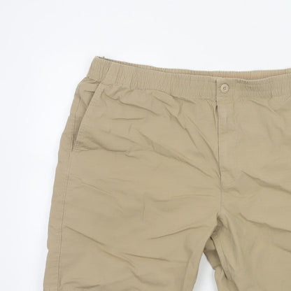 Marks and Spencer Men Beige 2XL Elastic Waist Stretch Shorts