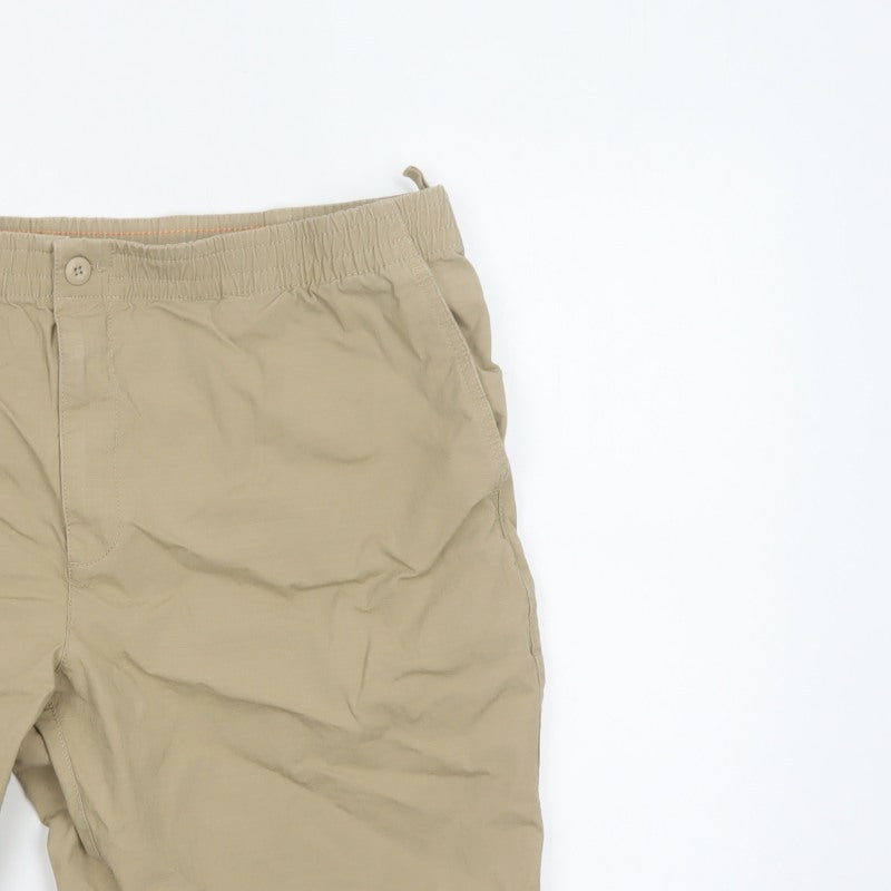Marks and Spencer Men Beige 2XL Elastic Waist Stretch Shorts