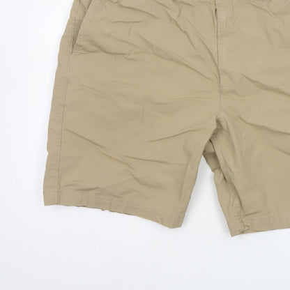 Marks and Spencer Men Beige 2XL Elastic Waist Stretch Shorts