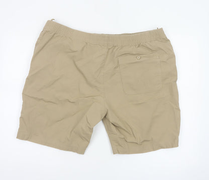 Marks and Spencer Men Beige 2XL Elastic Waist Stretch Shorts