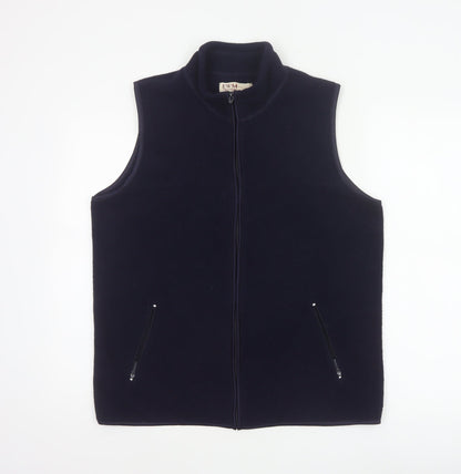 EWM Women Blue 14/16 Fleece Bodywarmer Waistcoat Full Zip Pockets