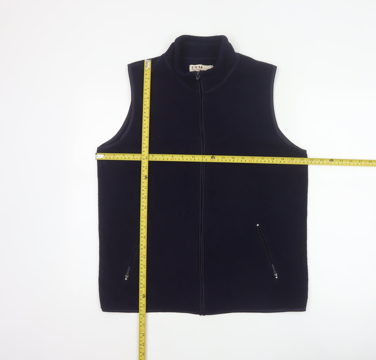 EWM Women Blue 14/16 Fleece Bodywarmer Waistcoat Full Zip Pockets