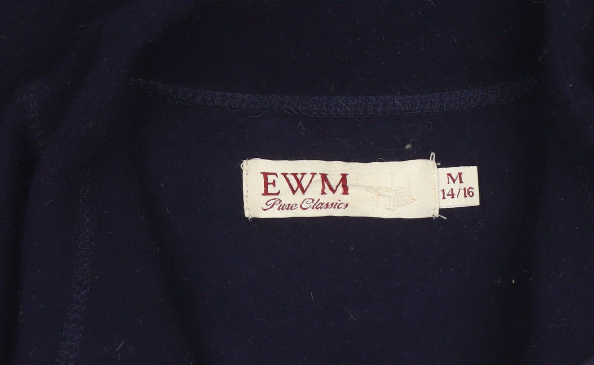 EWM Women Blue 14/16 Fleece Bodywarmer Waistcoat Full Zip Pockets