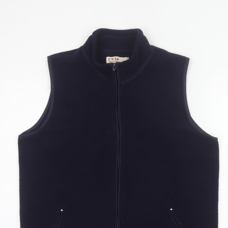 EWM Women Blue 14/16 Fleece Bodywarmer Waistcoat Full Zip Pockets