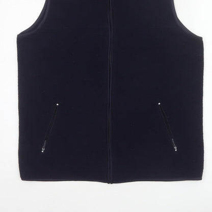 EWM Women Blue 14/16 Fleece Bodywarmer Waistcoat Full Zip Pockets