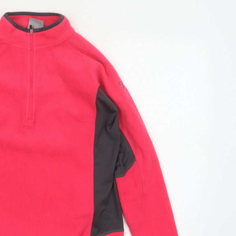 TOG24 Women’s Pink Black Fleece Half Zip Sweatshirt UK 12