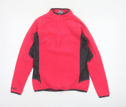 TOG24 Women’s Pink Black Fleece Half Zip Sweatshirt UK 12