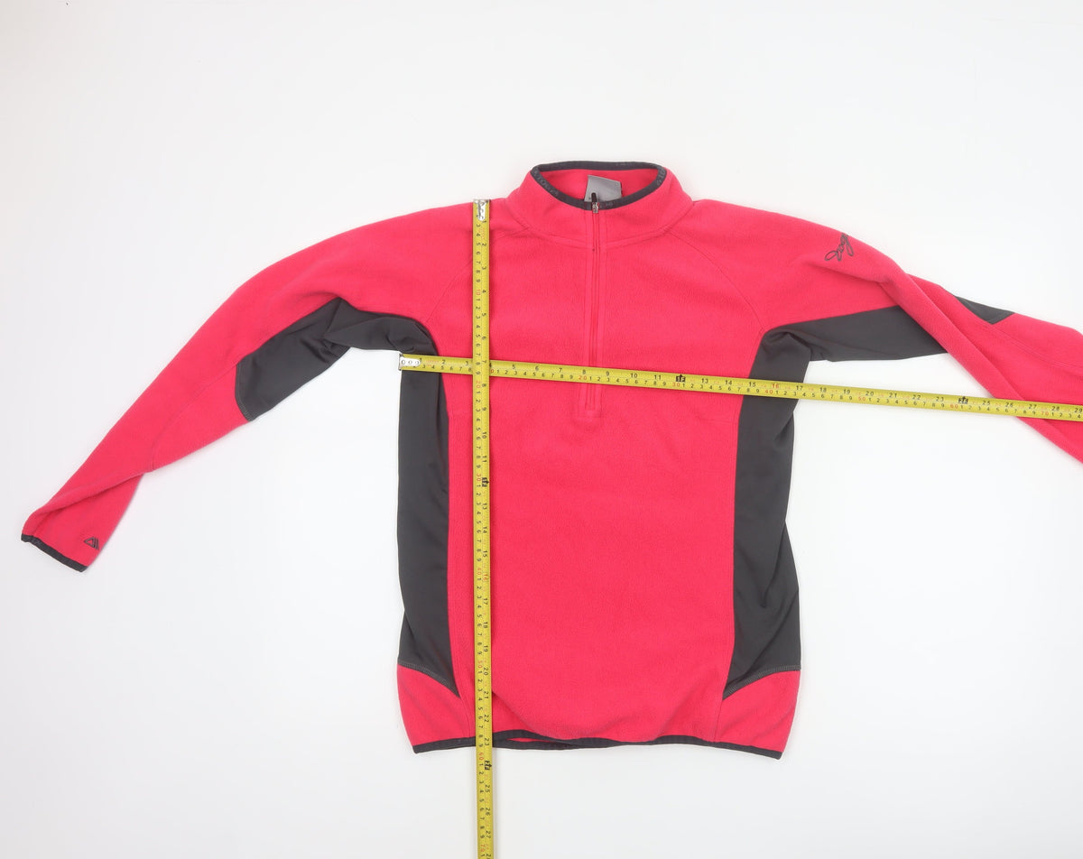 TOG24 Women’s Pink Black Fleece Half Zip Sweatshirt UK 12
