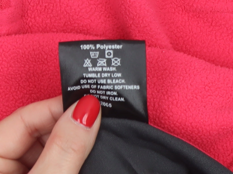 TOG24 Women’s Pink Black Fleece Half Zip Sweatshirt UK 12