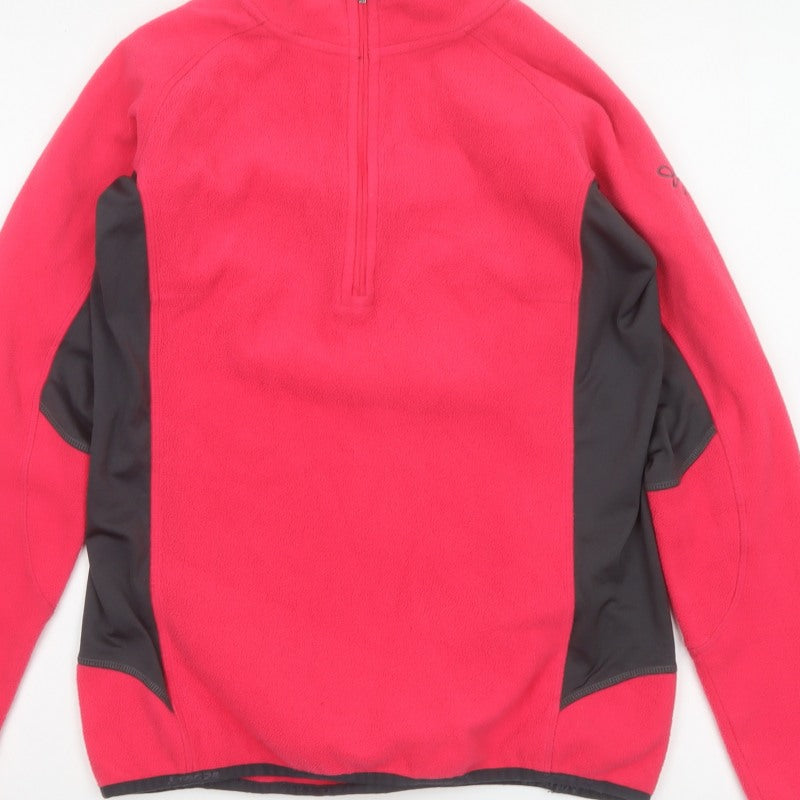 TOG24 Women’s Pink Black Fleece Half Zip Sweatshirt UK 12