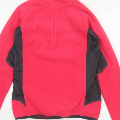TOG24 Women’s Pink Black Fleece Half Zip Sweatshirt UK 12