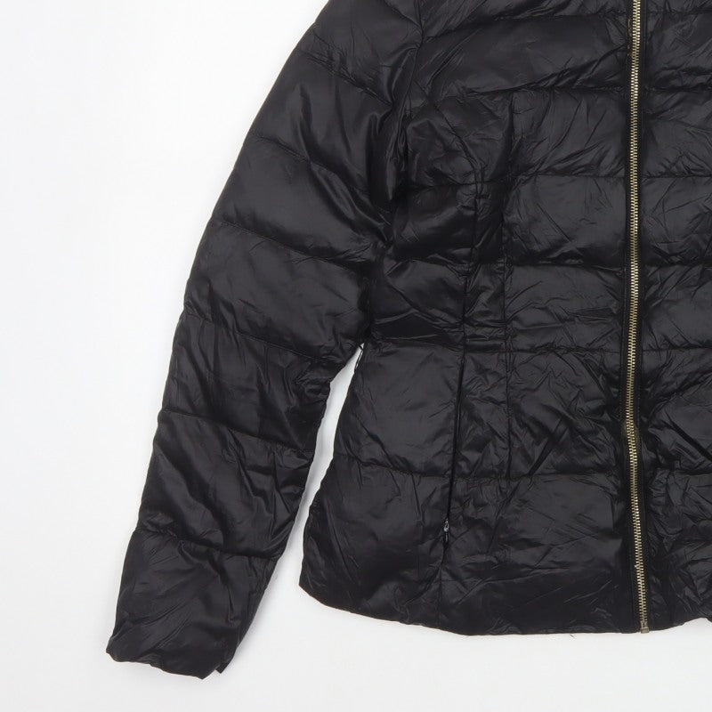 Ted Baker Women Black UK 10 Down Puffer Jacket Quilted Zipped