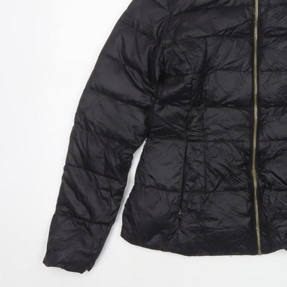 Ted Baker Women Black UK 10 Down Puffer Jacket Quilted Zipped