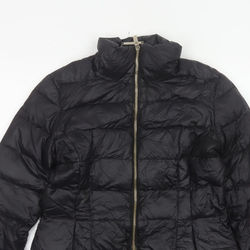 Ted Baker Women Black UK 10 Down Puffer Jacket Quilted Zipped