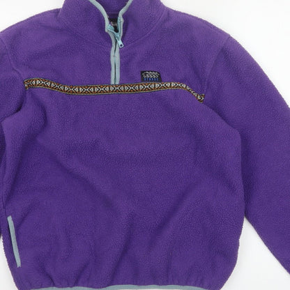 Stussy Unisex Purple S 1/4 Zip Fleece Pullover Sweatshirt