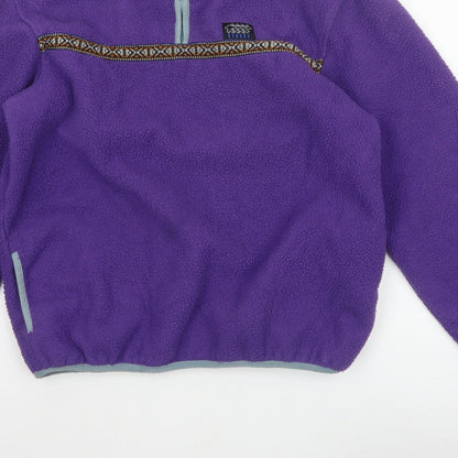 Stussy Unisex Purple S 1/4 Zip Fleece Pullover Sweatshirt