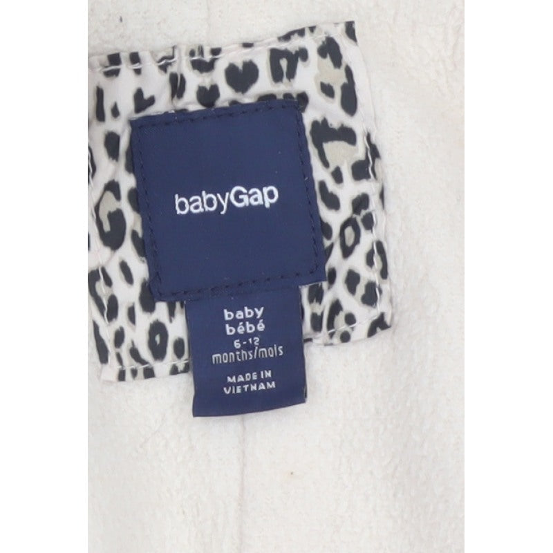 babyGap Unisex Beige Leopard Print 6-9 Months Padded Hooded Snowsuit