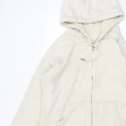 Fat Face Men's Ivory M Full Zip Hooded Fleece Hoodie Pockets
