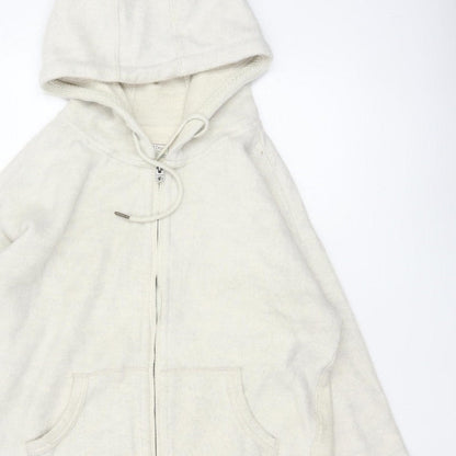 Fat Face Men's Ivory M Full Zip Hooded Fleece Hoodie Pockets