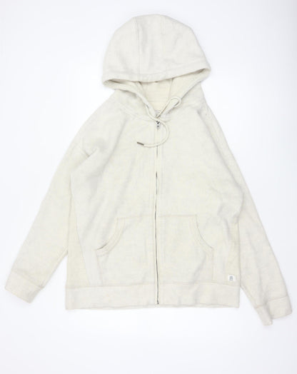 Fat Face Men's Ivory M Full Zip Hooded Fleece Hoodie Pockets