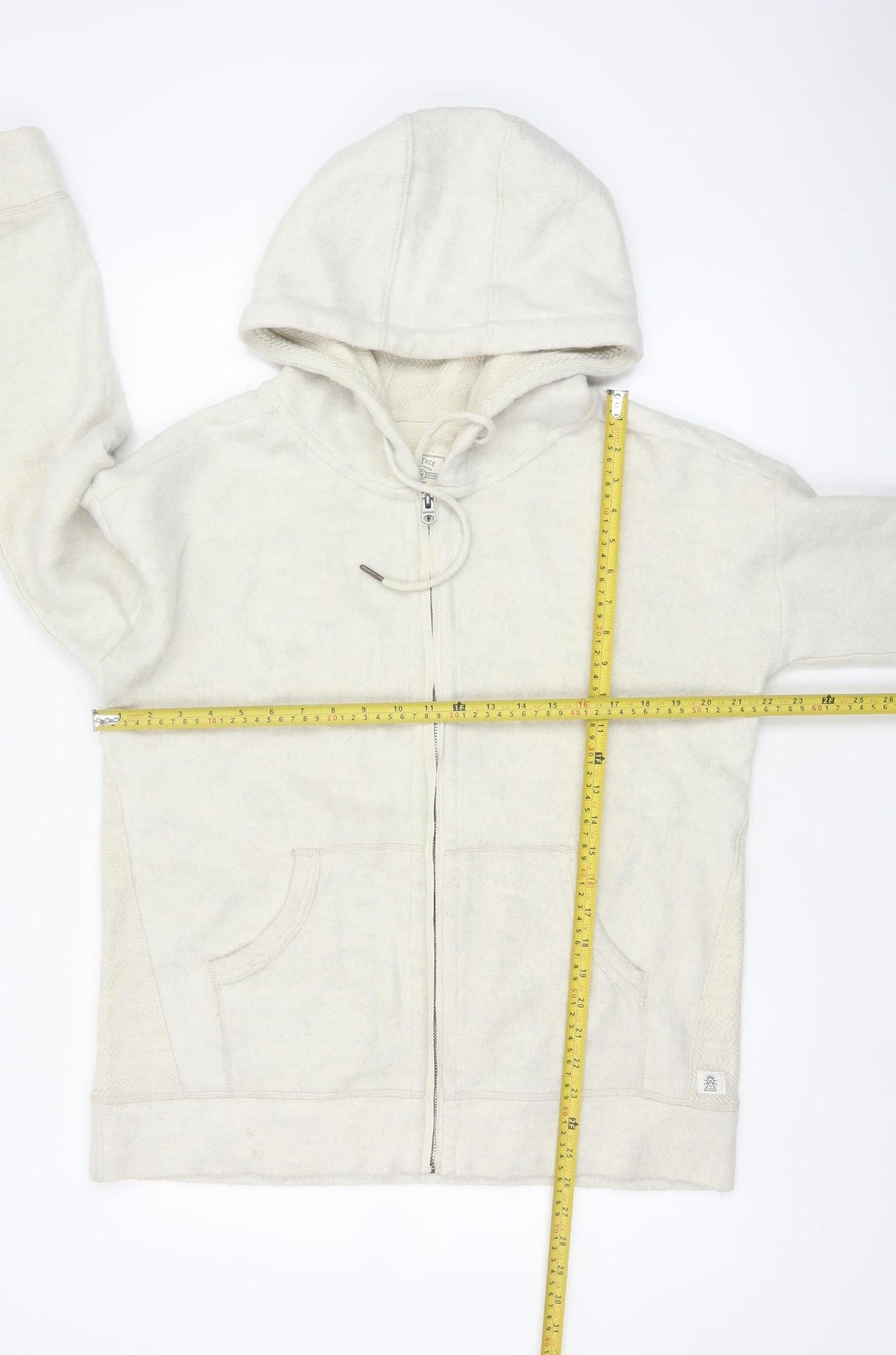 Fat Face Men's Ivory M Full Zip Hooded Fleece Hoodie Pockets