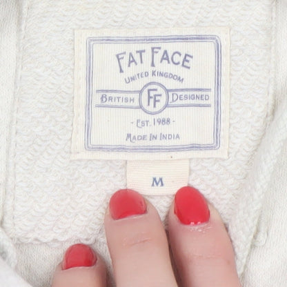 Fat Face Men's Ivory M Full Zip Hooded Fleece Hoodie Pockets