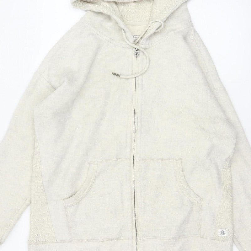 Fat Face Men's Ivory M Full Zip Hooded Fleece Hoodie Pockets