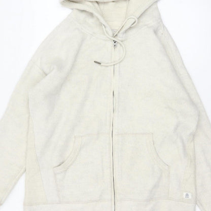 Fat Face Men's Ivory M Full Zip Hooded Fleece Hoodie Pockets