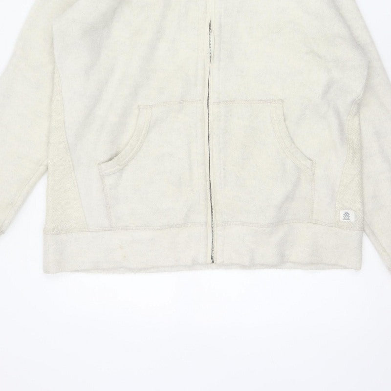 Fat Face Men's Ivory M Full Zip Hooded Fleece Hoodie Pockets