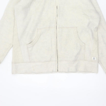 Fat Face Men's Ivory M Full Zip Hooded Fleece Hoodie Pockets