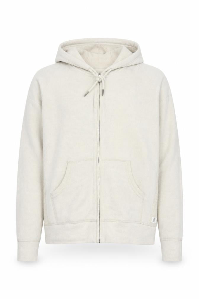 Fat Face Men's Ivory M Full Zip Hooded Fleece Hoodie Pockets