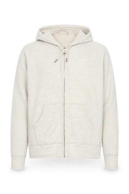 Fat Face Men's Ivory M Full Zip Hooded Fleece Hoodie Pockets