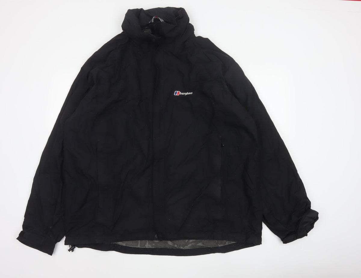 Berghaus Men's Black 3XL Hooded Nylon Waterproof Rain Jacket
