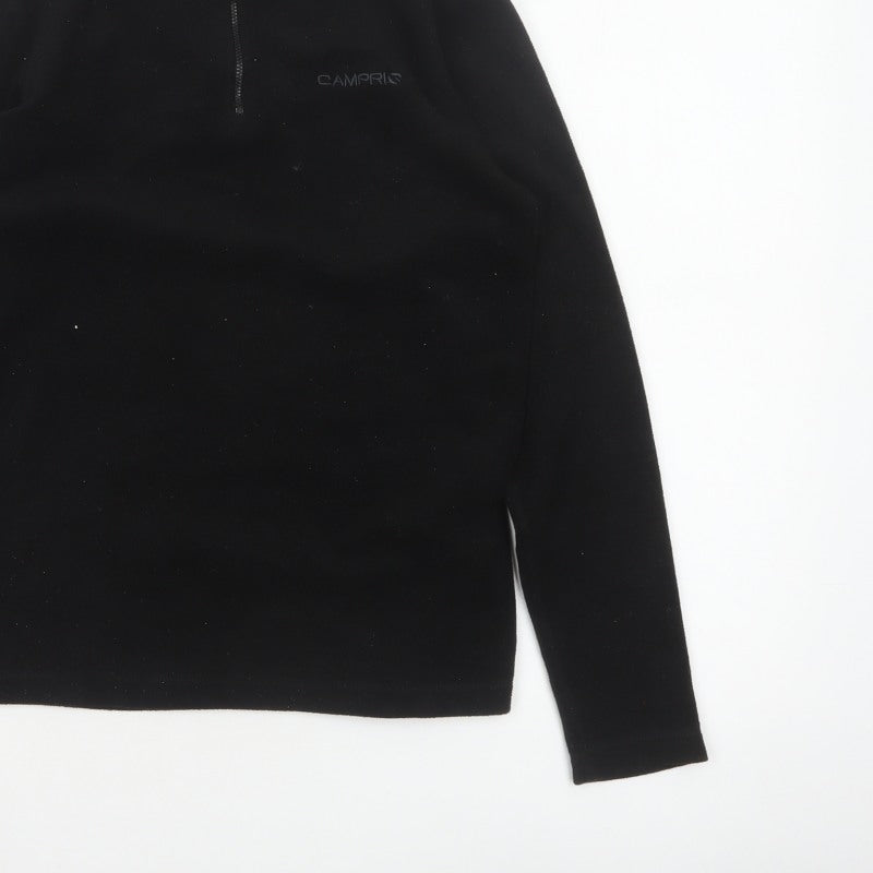 Campri Boys Black 13 Years 1/4 Zip Fleece Pullover Sweatshirt
